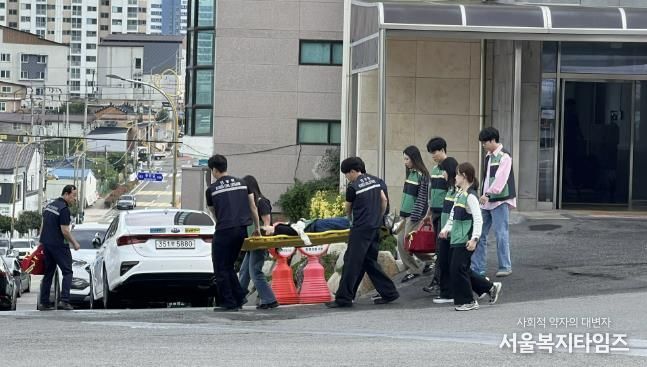 16일, 함평군청 주차장, 합동소방훈련 사진