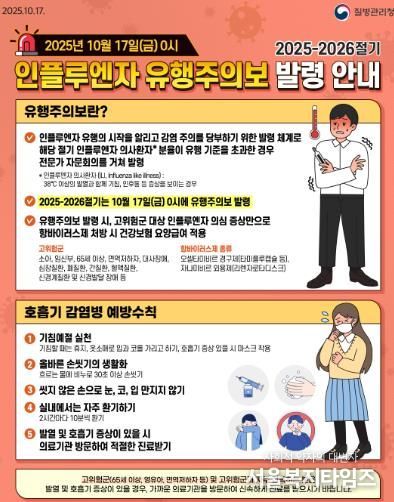 남원시, 2025-2026절기 인플루엔자 유행주의보 발령