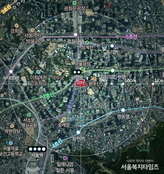 소공 지구단위계획구역 리모델링 사업 대상지 위치도