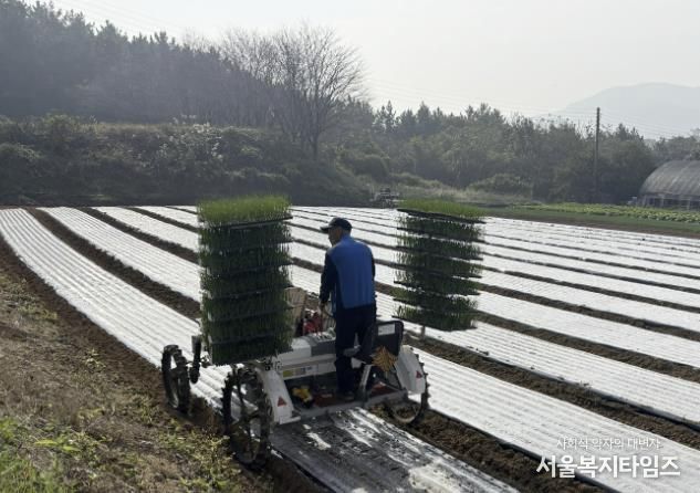 7일 태안읍 도내리에서 진행된 시연회 모습.