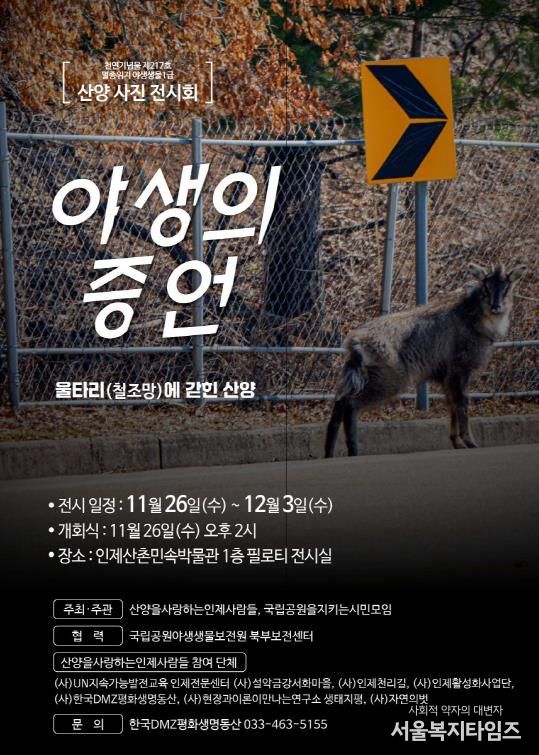 천연기념물, 멸종위기 야생동물 산양 사진전