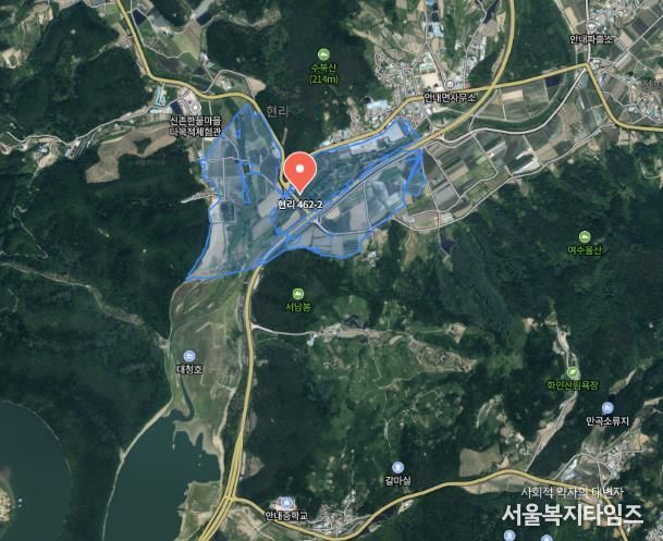 안내면 현리 462-2 일원 위치도