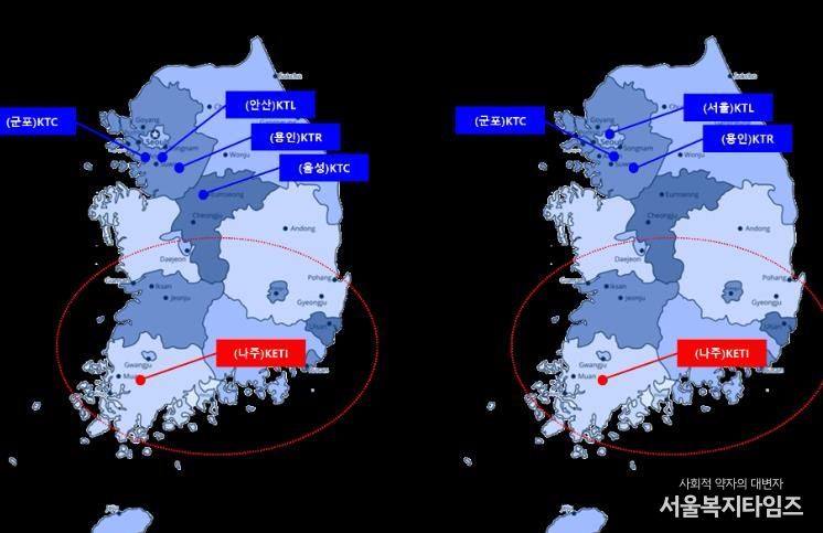 ESS, EV충전장치 분야 고효율 기자재 인증시험기관 위치도