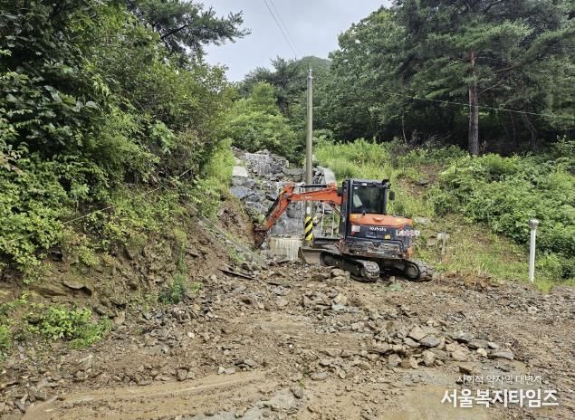 지난해 수해복구 현장 사진