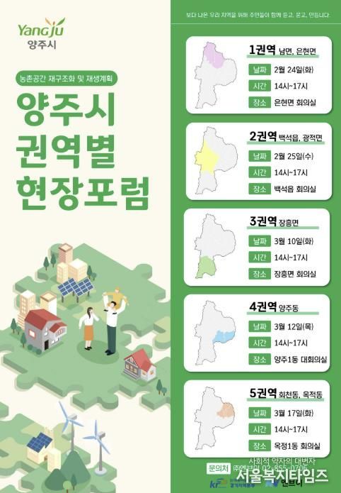 양주시 농촌공간 재구조화 및 재생 기본계획 수립 권역별 주민현장포럼 개최