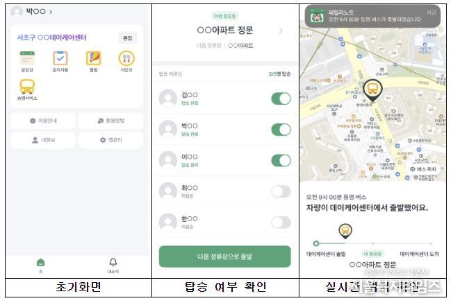 서초구, 데이케어센터 송영 실시간 관리 시스템 구축