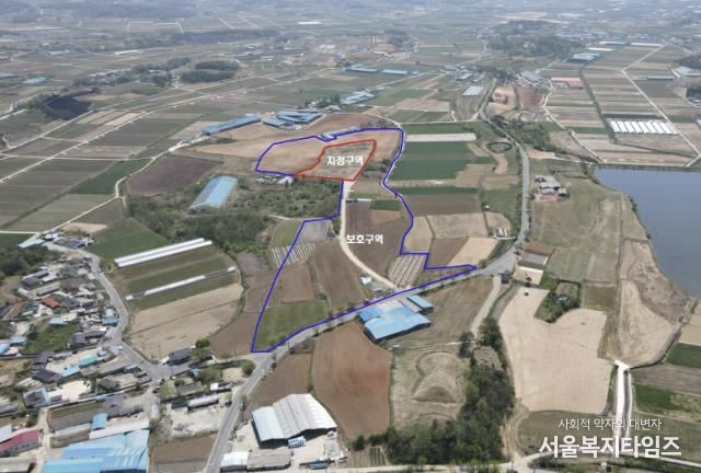 함평군 예덕리 고분군 지정(보호)구역 항공사진)